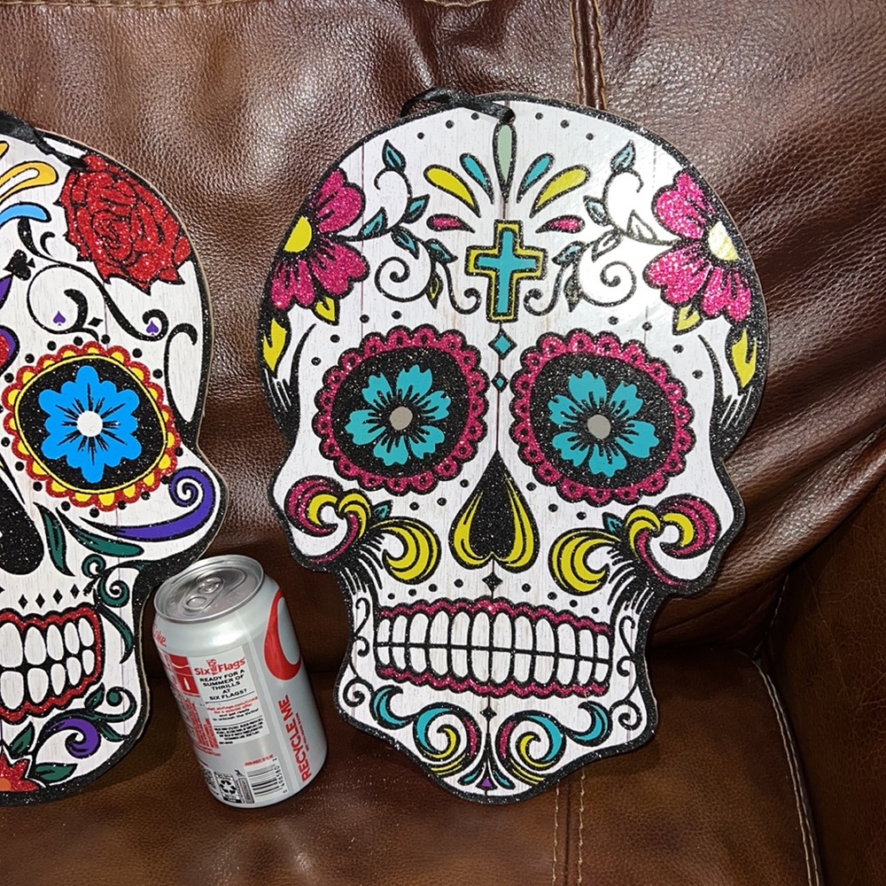 3 ITEM BUNDLE~~Sugar Skull Decor, Glitter accents very colorful and fun! NWT - Picture 8 of 8